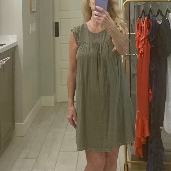 LILLA P CAP SLEEVE SHIFT DRESS ALOE SIZE S NWT - Picture 3 of 13